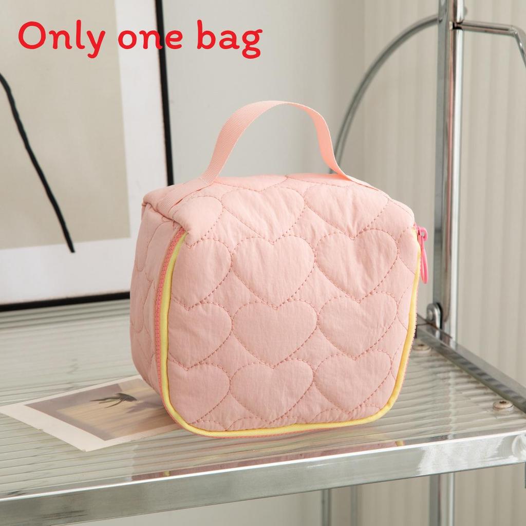 Stylish Heartshaped Cosmetic Organizer With Zipper Closure For Home Or Travel Use