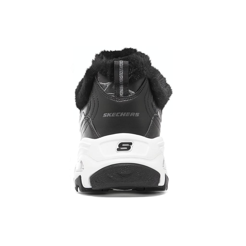 Skechers DLites 1.0 Плюшевые Удобные Универсальные Низкие Папины Кроссовки Женская Кроссовка Черный 896048-BLK