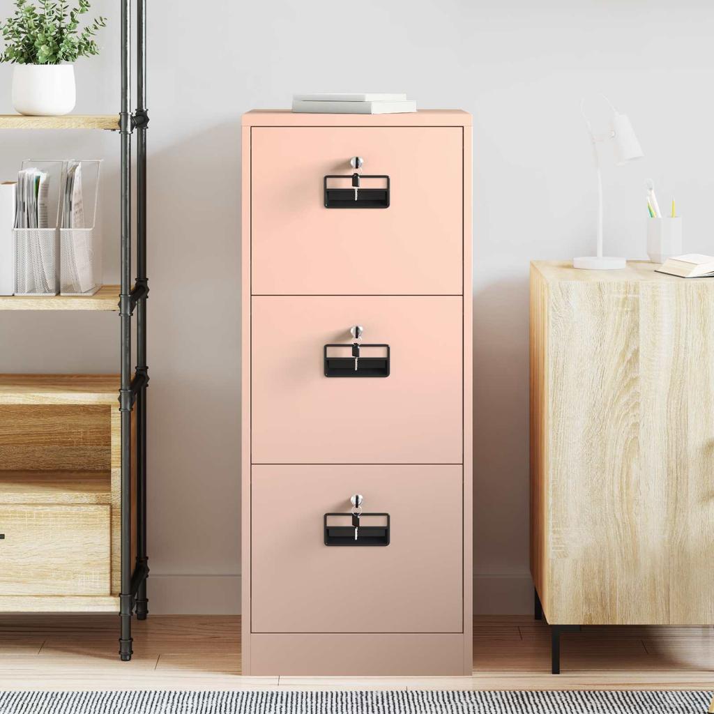 Filing Cabinet Pink 44 x 50 x 106.5 cm Cold Rolled Steel