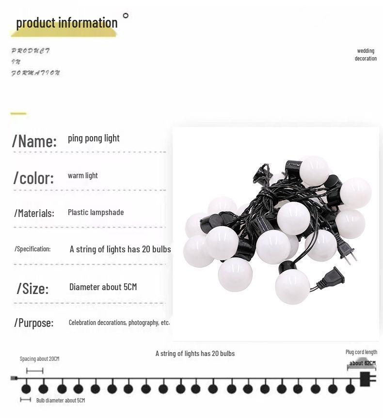 Солнечные светодиодные уличные гирлянды в виде круглых шаров для палаток и навесов