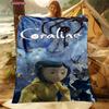 17 Styles Cartoon Soft Flannel Fluffy Throw Camping Blanket with C-C0raline Printed for Children Sofa Thin Blanket Fashion Gift