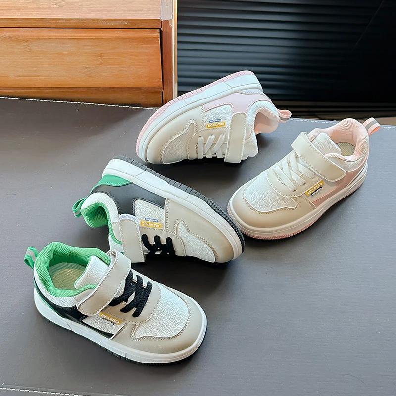 2024 Детская повседневная обувь для девочек, осень, новая мода, корейский стиль, мягкая подошва, нескользящая, дышащая, модная, универсальная обувь