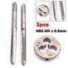 3pcs HSS X 0.5mm Taper & Plug Tap & X 0.5mm Die Metric Thread Right Hand