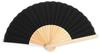 Nishikawa Shouroku Shoten Folding Summer with Paper Bamboo and Fashionable Small Folding Fan A-flat Fan, Style, Box, Aluminum, Women's Gift, (Black),