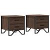 VidaXL Tables de chevet 2pcs chêne marron 40x41x40cm bois d'ingénierie, table d'appoint, armoire de lit, table d'appoint 848513