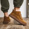 Men High Top Casual Shoes Breathable Designer Shoes Suede Leather Loafers Business Office Shoes For Men Driving Moccasins Plush