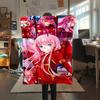 1 шт. Пледа из фланели с принтом Зеро Ту из DARLING in the FRANXX, Высокое качество, Для всех сезонов, Декор для дома, Тепло и уют, Идеально для рождественских подарков