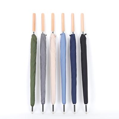 Новый 8-спицевый автоматический зонт-трость с длинной ручкой из массива дерева, деловой зонт с узором