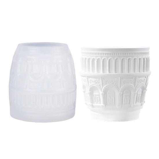 Ренессансная силиконовая форма DIY Эпоксидная смола Подсвечник Форма для хранения чашки для ювелирных изделий Гипс Поделки Скандинавский стиль Форма для демонстрации