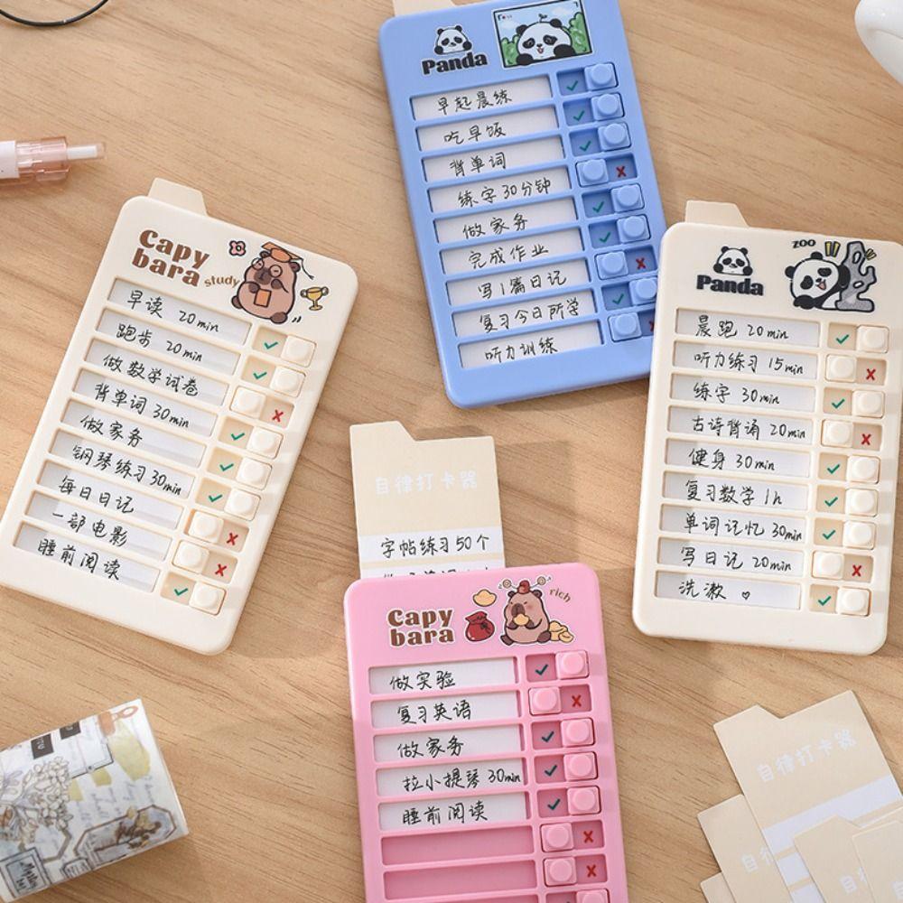 Panda Good Habit Punch Card Capybara Self-discipline Punch Card To Do List
