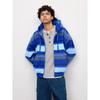 GU by Uniqlo Флисовая парка-кокон на молнии в полоску, свободного кроя