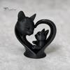 Милая кошка, домашний декор, фигурка матери и ребенка, 3D-печатная скульптура сердца для декора стола, статуэтка с гладкой поверхностью, современное искусство, гостиная, кабинет,