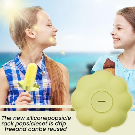 Силиконовый держатель для мороженого в форме цветка, непромокаемый держатель для леденцов на палочке, многоразовый, моющийся, не пачкающий держатель для мороженого