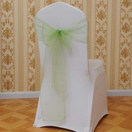 5Pcs Organza Chair Sashes Bright Color Silky Wedding Decoration Clear Chair Cover Back Ties Wedding Reception Event Decor