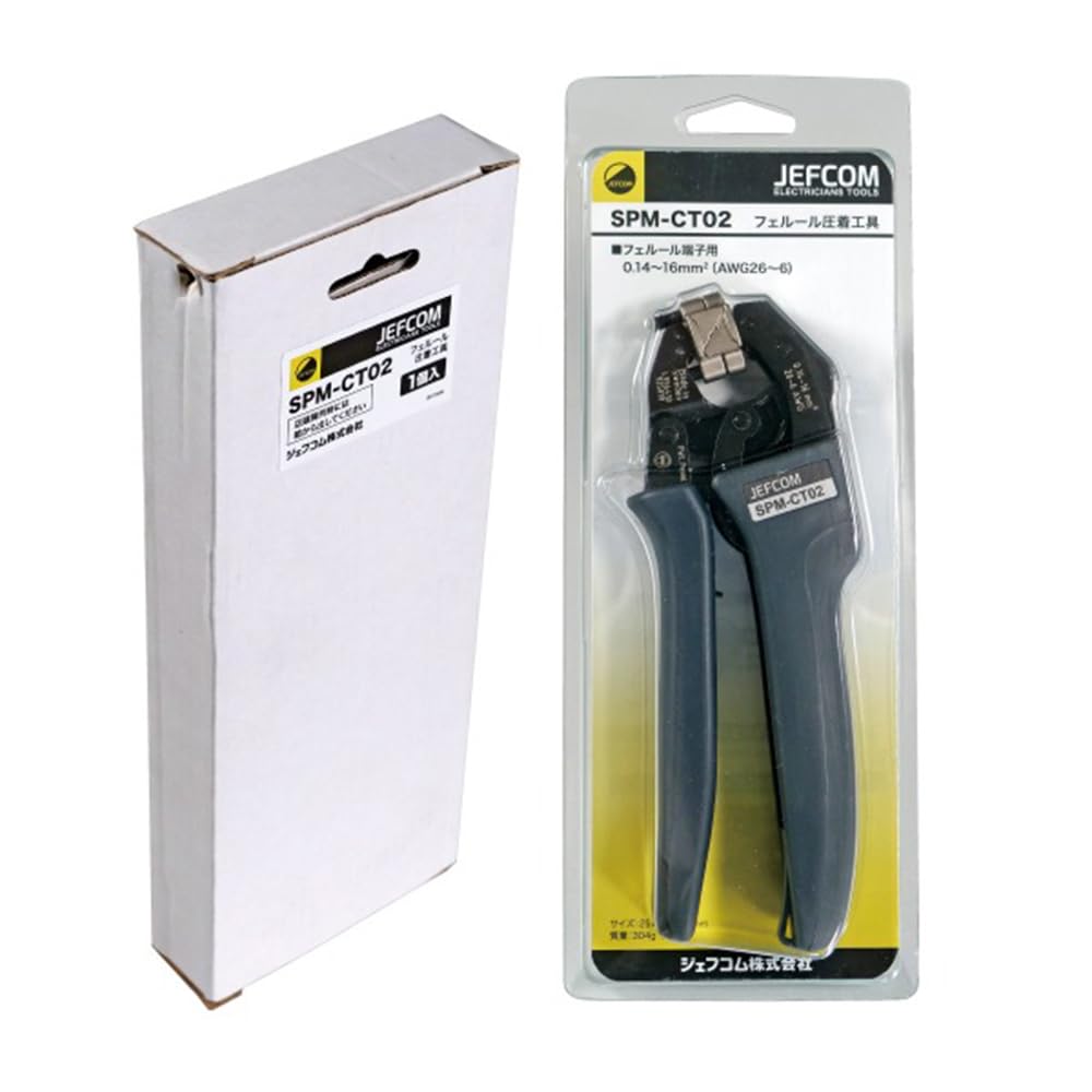 Jefcom Ferrule Crimping for Terminals to Lightweight and Rotating Dies for Work in Tight Tool, 0.14 16mm², Compact, Spaces, SPM-CT02