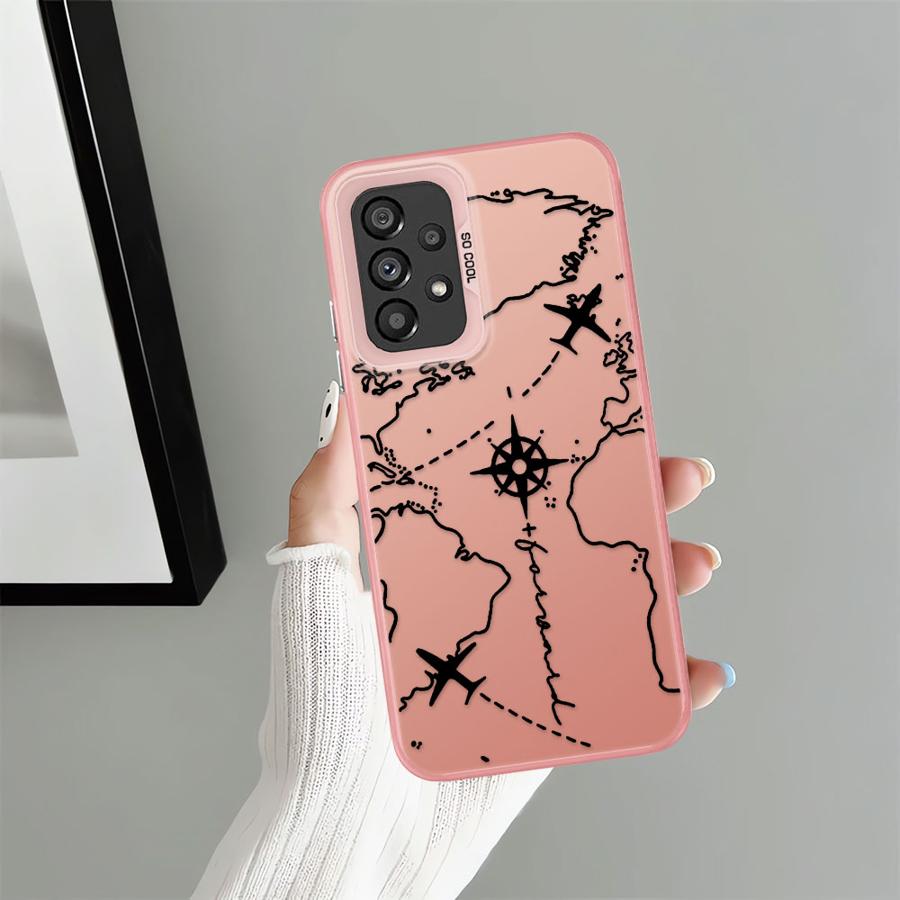 Чехол для телефона Samsung Galaxy A54 A23 A71 A13 A32 A36 A17 A52 A16 A34 A25 A73 A72 A12 A14 A56 Маршрут самолета