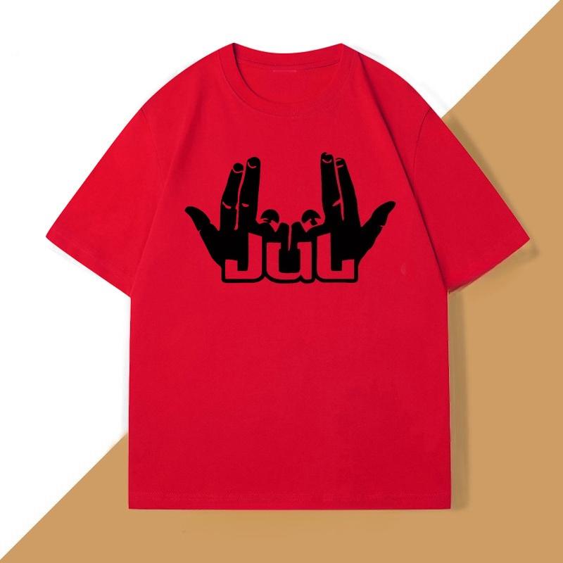 JuL T Shirts for Unisex Women Music Rapper Graphci T Shirts Cotton Vintage Short Sleeve Tshirt Male Tops Streetwear Tees Clothes