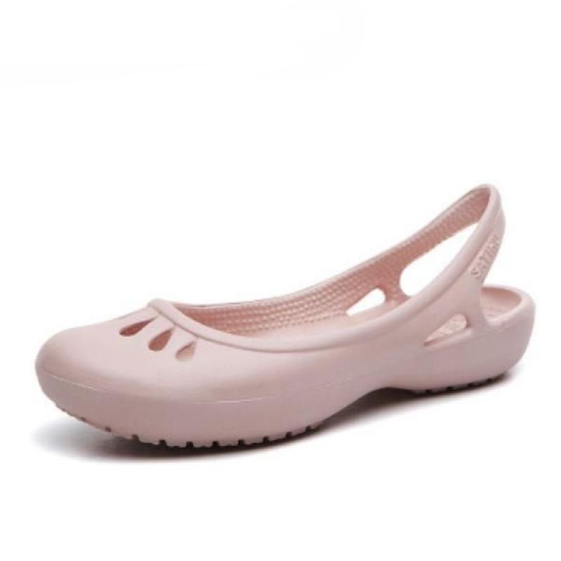 Женская обувь Лето 2024 Новые легкие нескользящие полые туфли Женские сандалии на плоской подошве Пляжные женские сандалии из желе