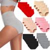 4PCS High Elasticity Womens Underwear, Soft Cotton High Waist Breathable Solid Color Briefs Panties For Women