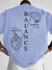Fashionable new American Unisexs summer brain heart letter print soft and breathable round neck Tshirt outdoor street style top
