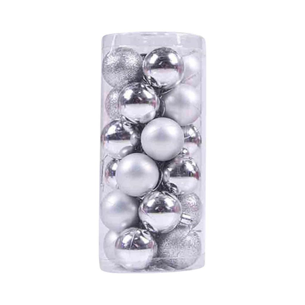24PCS Christmas Ball Ornaments Mini Shatterproof Plastic Christmas Baubles Set for Holiday Party Wreath Tree Decor(1.57inch)