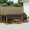 Outdoor Sofa Set with Cushions 7 pcs Natural and Black