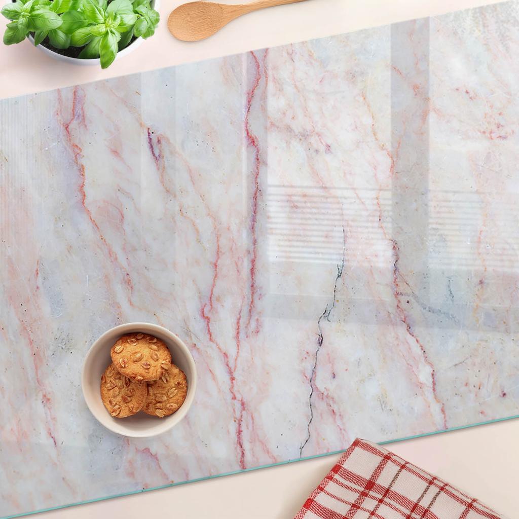 Tempered Glass Kitchen Serving Board with Graphics Marble 80x52 cm