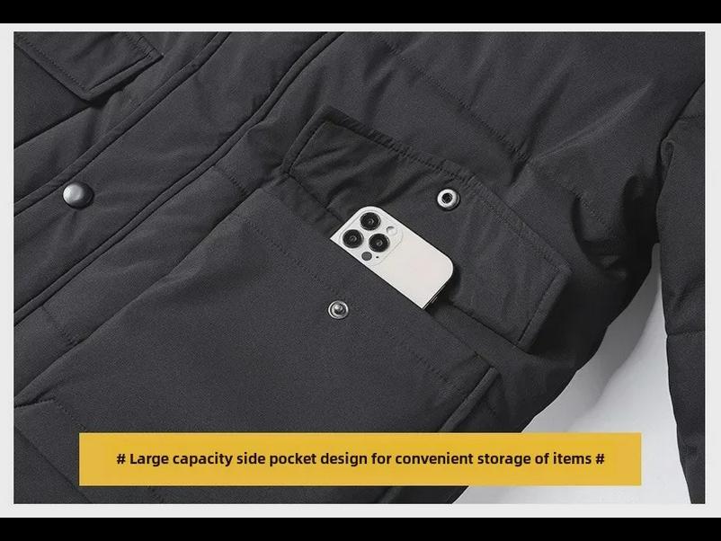 Мужское зимнее пальто из утолщенного бархата - теплая куртка с хлопковой подкладкой для людей среднего и пожилого возраста