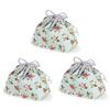 LAURA ASHLEYCOLORFUL CANDY STYLE Drawstring Lunch Bags, Medium Gusset, Ena's Garden, Set of 3, Stylish Kids' Lunch Bags, Medium Gusset, Lunch Bags,