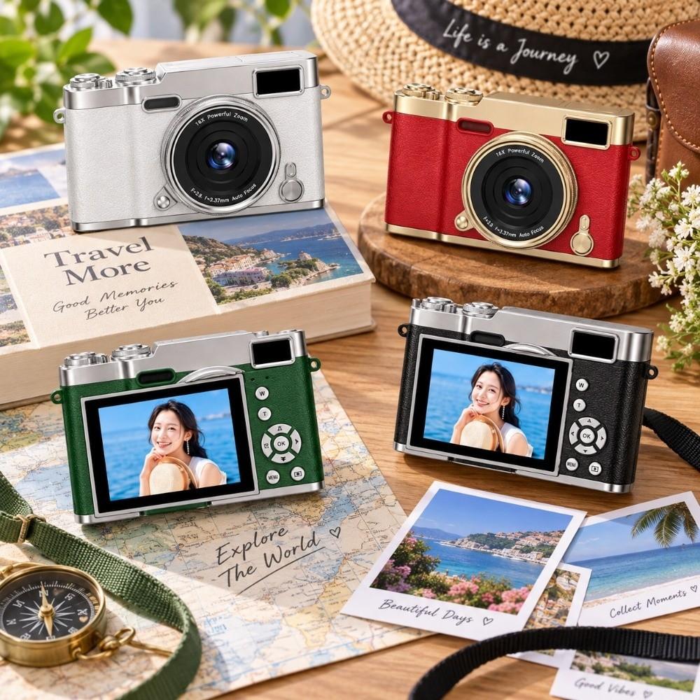 2.4-inch Screen CCD Digital Camera 1080P Compact Digital Camera Portable Retro Camera Gifts
