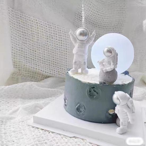 3 шт. практичные долговечные самодельные мини-торты на день рождения в виде астронавтов, украшения для вечеринок