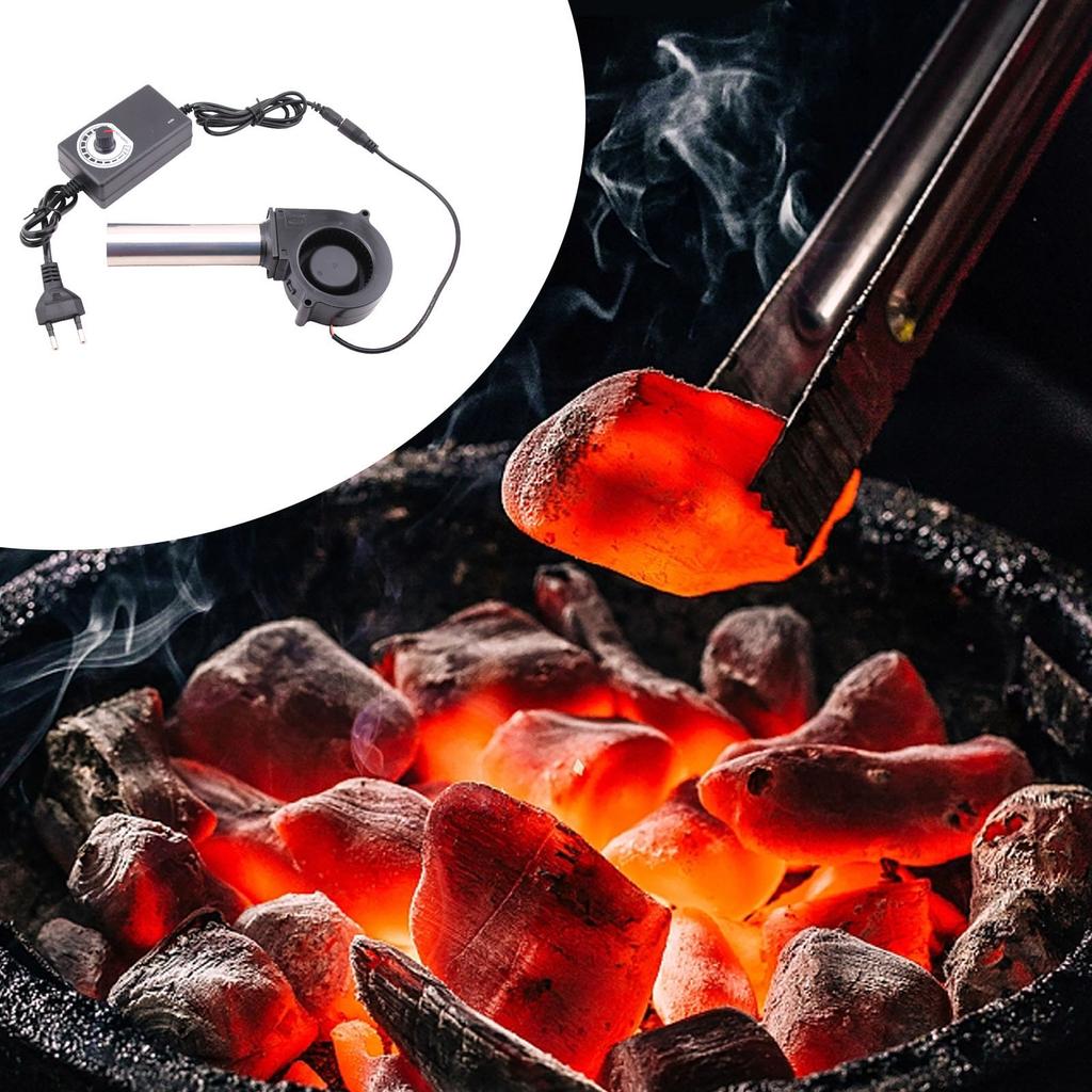 7530 Вентилятор для барбекю с длинным воздуховодом, 12 В постоянного тока 220 В, регулятор скорости для дров, печи для барбекю, тихий вентилятор