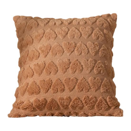 Наволочка с 3D-узором в виде сердца, короткая плюшевая наволочка со скрытой молнией для спальни, гостиной, дивана, украшения для новогодней вечеринки