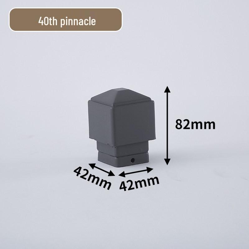 Gray Iron Fence Post Cap - Square Tube Top Cover Guardrail Cap