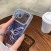 Women Girl's 3D Purple Butterfly Rhinestone Glitter Phone Case For iPhone 13 14 15 16 17 Pro Max Shockproof Protective Cover