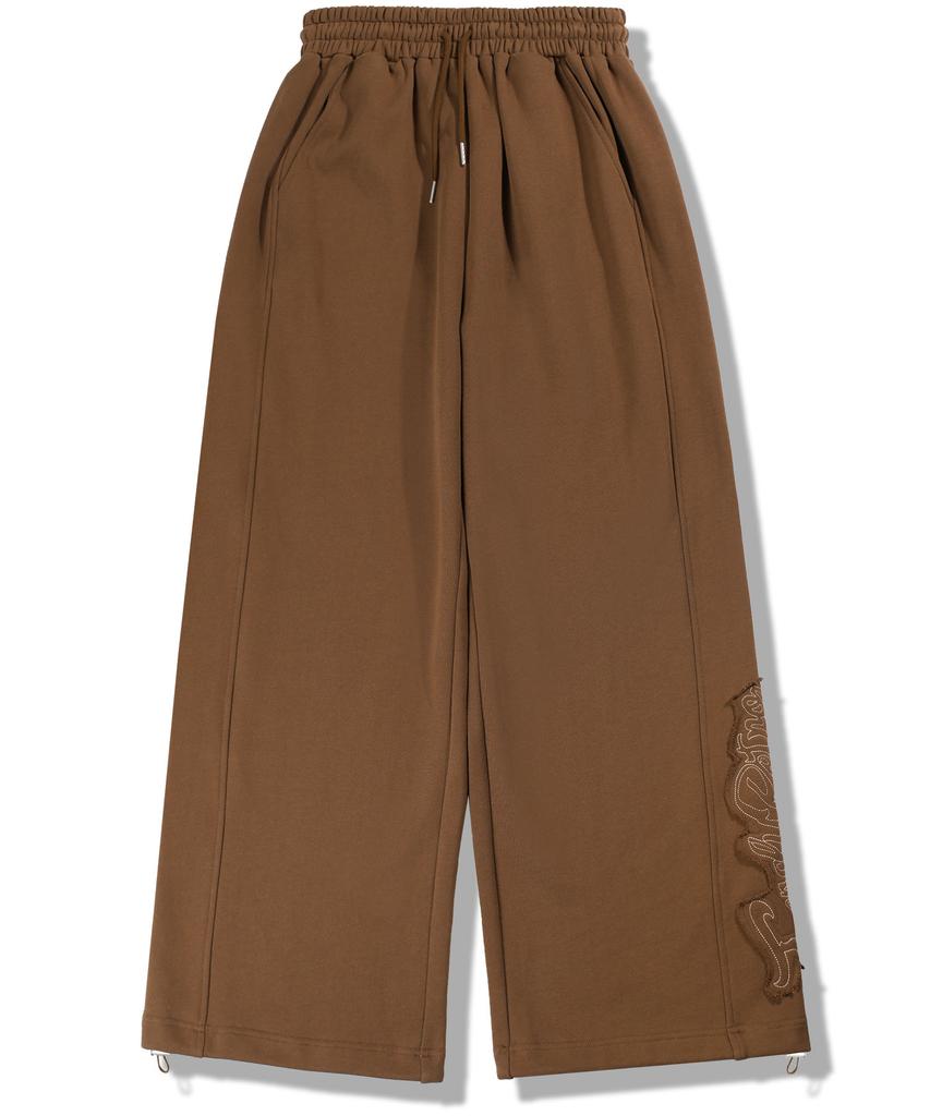 GUBIN Applique Point Sweatpants - Brown