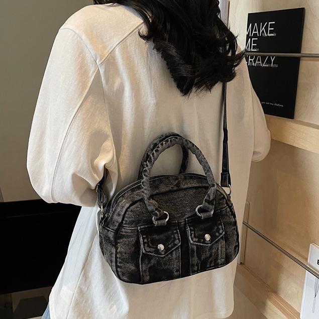 Женская джинсовая сумка через плечо, большая вместимость, маленькая квадратная сумка