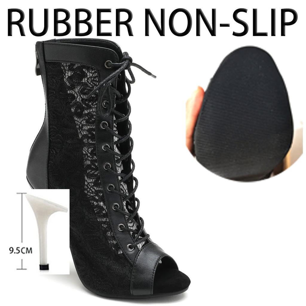 Women High Quality Thin High Heels Comfort Lace-up Boot Stilettos Jazz Dance Female Shoes Street Sexy Booties