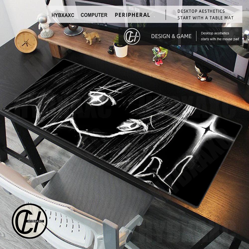 Black White Aesthetics Mouse Pad Large Anime Girl Gaming Mouse Mat Pc Accessories Extended Mat Office Keyboard Mouse Pads