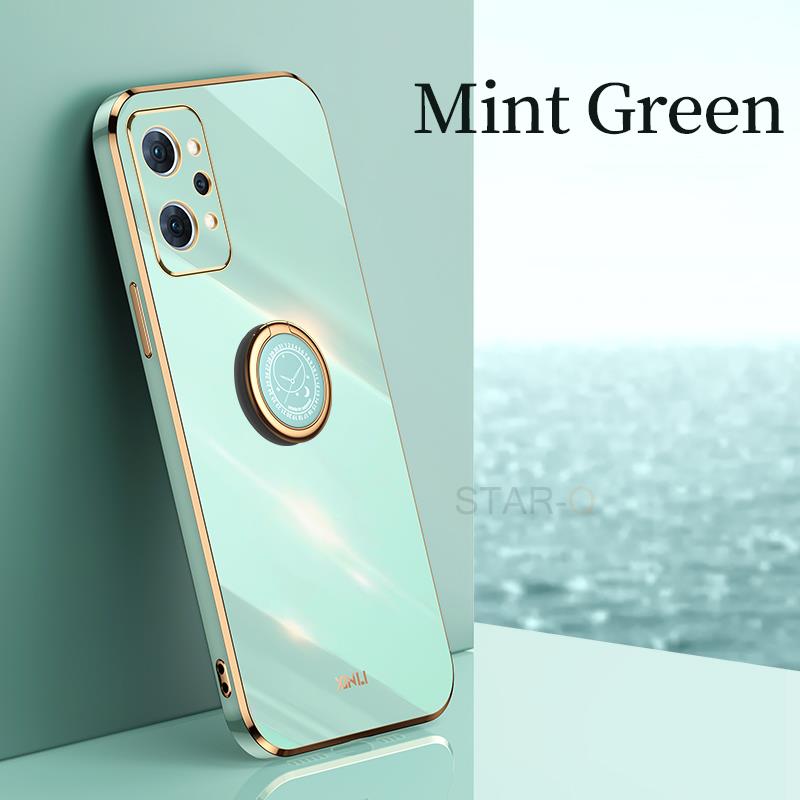 Чехол-держатель с квадратным кольцом для телефона для Oppo Realme Gt Neo 2 Neo2 5g 3T Master Edition, роскошная силиконовая задняя крышка-подставка