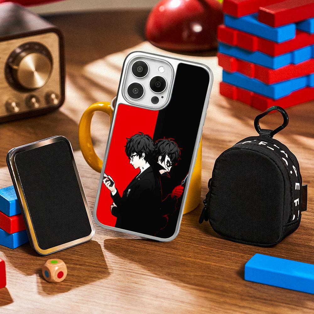 P5 hot game pattern design ins Phone Case for iPhone 16 15 14 13 12 11 Pro Max Sheepskin Silver-edged protective case