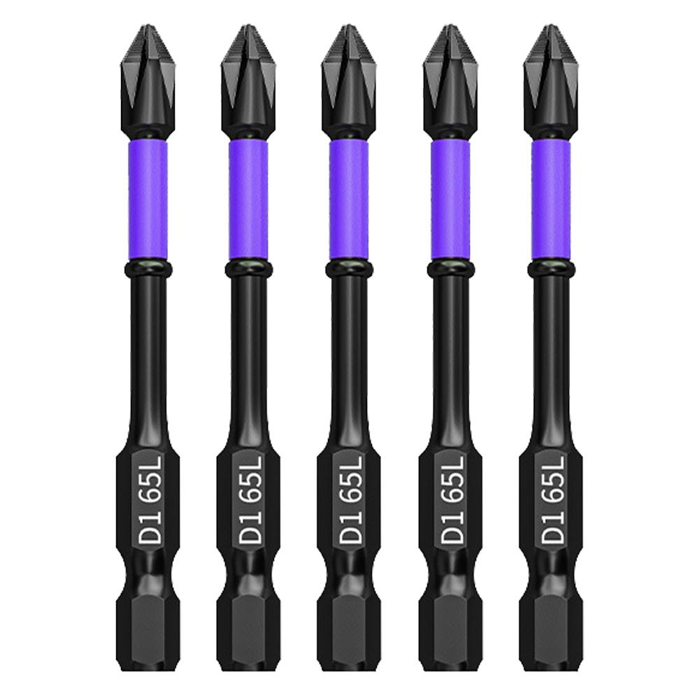 D1 Magnetic Batch Head PH2 Cross Screwdriver Set High Hardness Non-Slip Impact Drill Bit 25/50/65/70/90mm Anti-shock Screwdriver