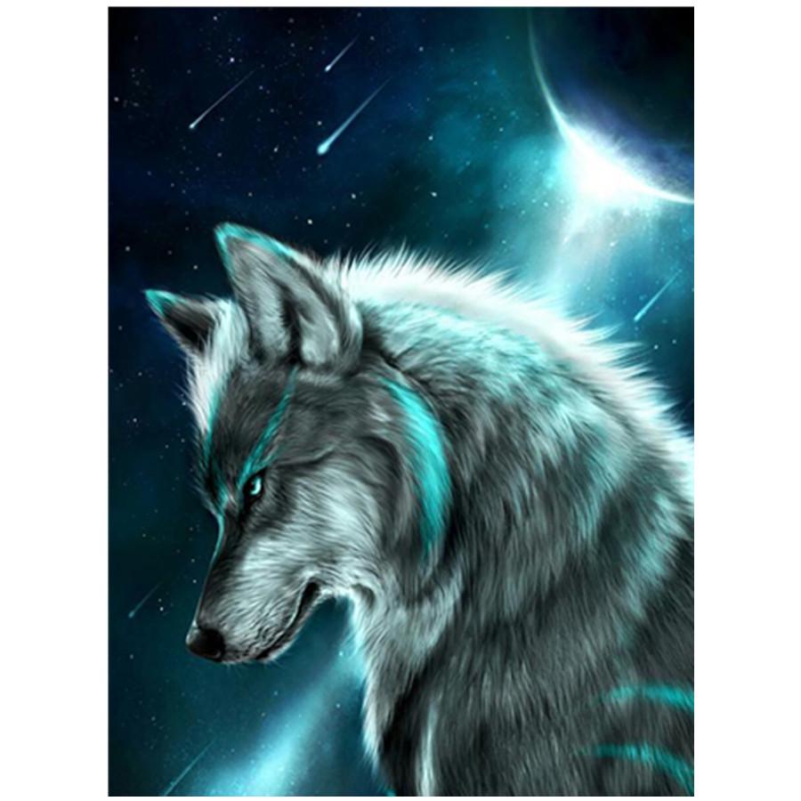 Full 5D Diy Diamond Painting Moon Wolf Diamond Embroidery Cross Stitch Home Decor Handmade Gift