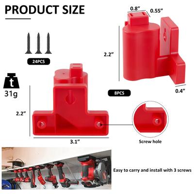 8/12 шт. Держатель для аккумулятора инструмента, совместимый с Milwaukee M12 12V, подвес для инструмента, хранение электроинструмента, настенное крепление, органайзер для дрели