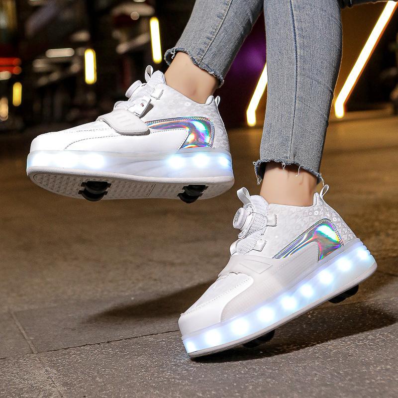 Детские кроссовки на роликах, двухколесные, роликовые коньки для мальчиков, маленькие четырехколесные, колесные кроссовки для подростков, взрывные кроссовки, колесные кроссовки для девочек