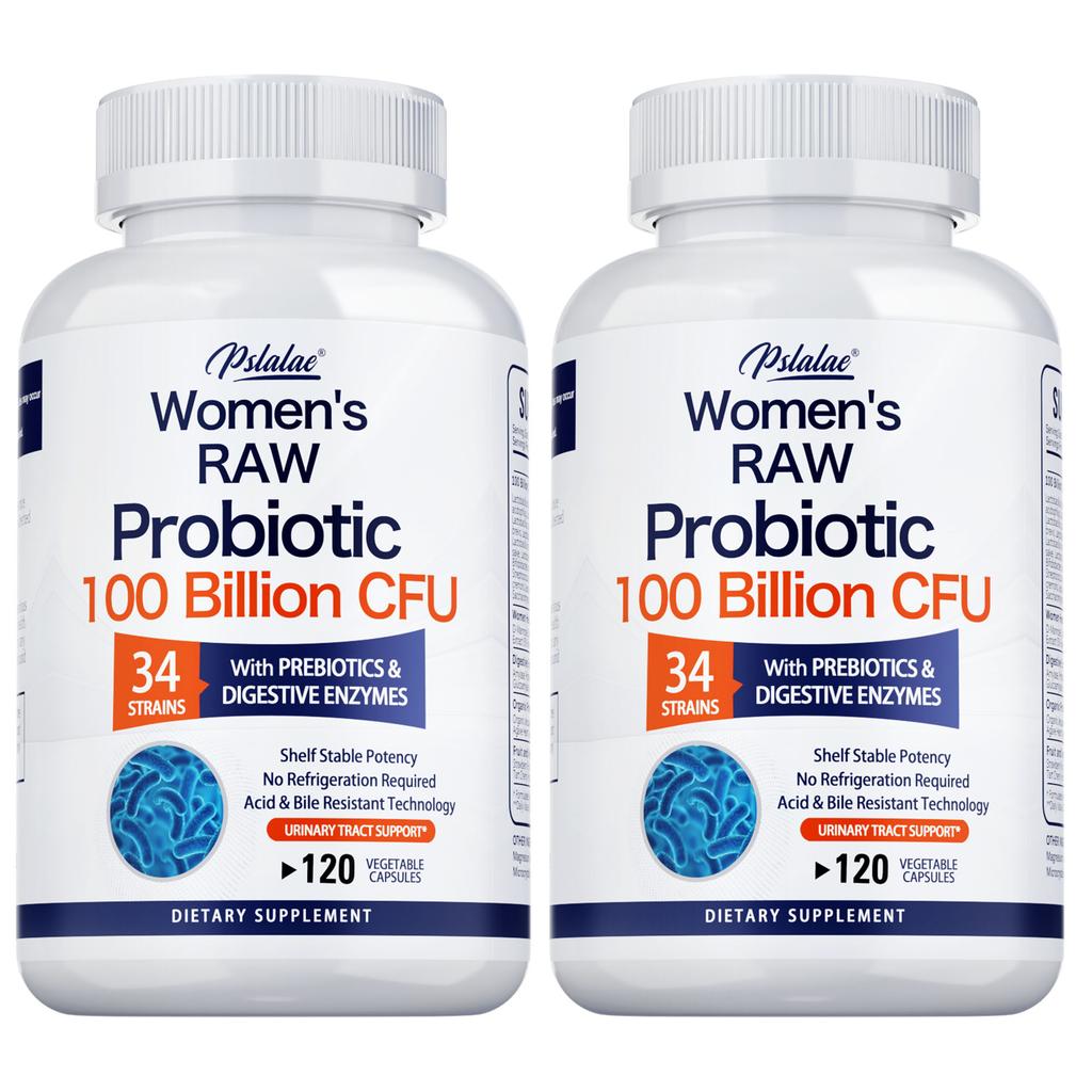 Pslalae - Probiotic Supplement - 34 Strains, with Added Prebiotics and Digestive Enzymes - Digestive, Gut, and Urinary Health