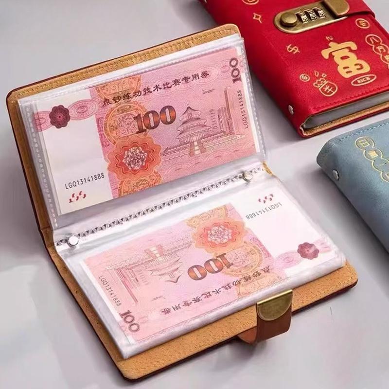 100 Конвертов Челлендж для Экономии Денег Папка Многоразовые Листы для Челленджа Экономии из ПУ с Кодовым Замком