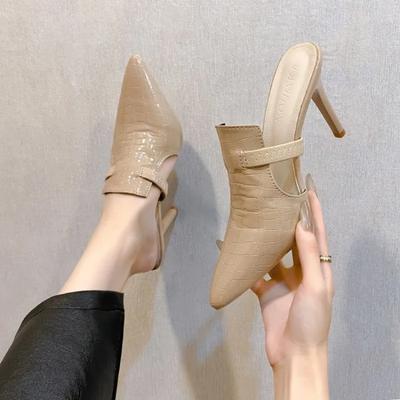 Мода 2025 Новый стиль Тип Баотоу Туфли на высоком каблуке Острый каблук 8,5 см Удобная повседневная носка Модные сандалии Полые сексуальные одинарные туфли