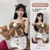Processing erotic underwear hollow love chest sexy cat ear plush female split leaking navel uniform
