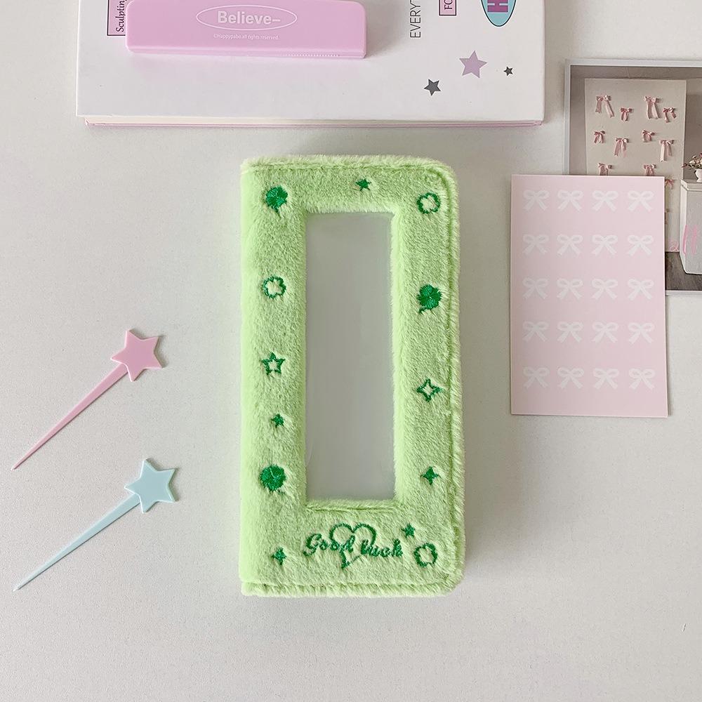 Новый плюшевый мини-держатель для фотокарточек, 20 страниц, 40 фотографий, держатель для карт на 4 ячейки, хранение фото на документы, прозрачный ПВХ, фотоальбом-звезда